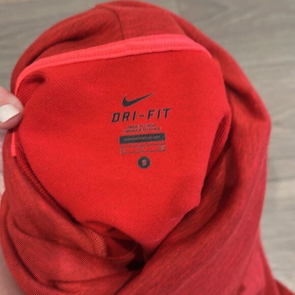 NIKE Heathered Red‎ Rolled Cowl Neck Long Sleeve Pullover Sweatshirt Top Size S - Picture 10 of 13